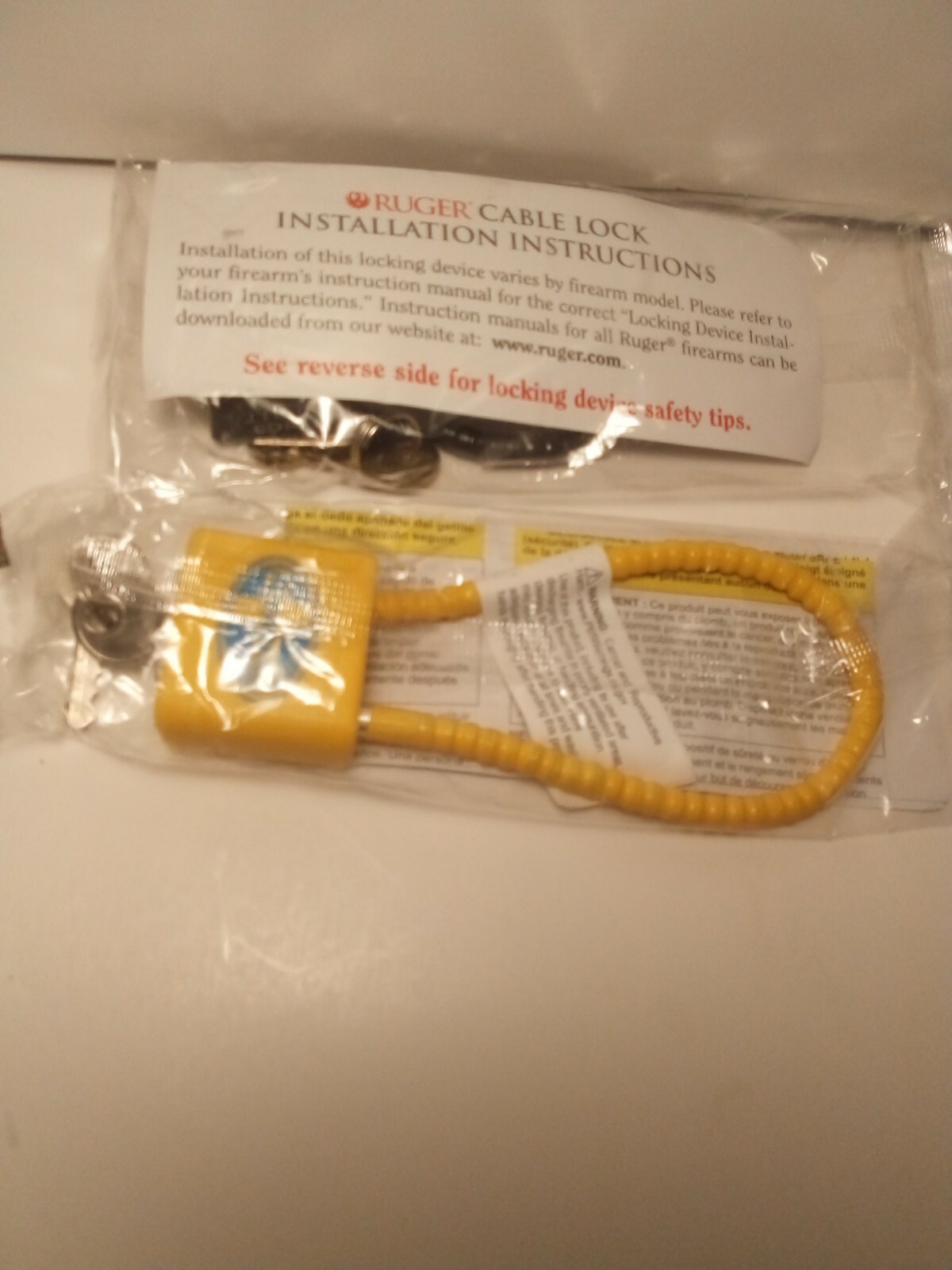 Cable Locks.One Mossberg One Ruger