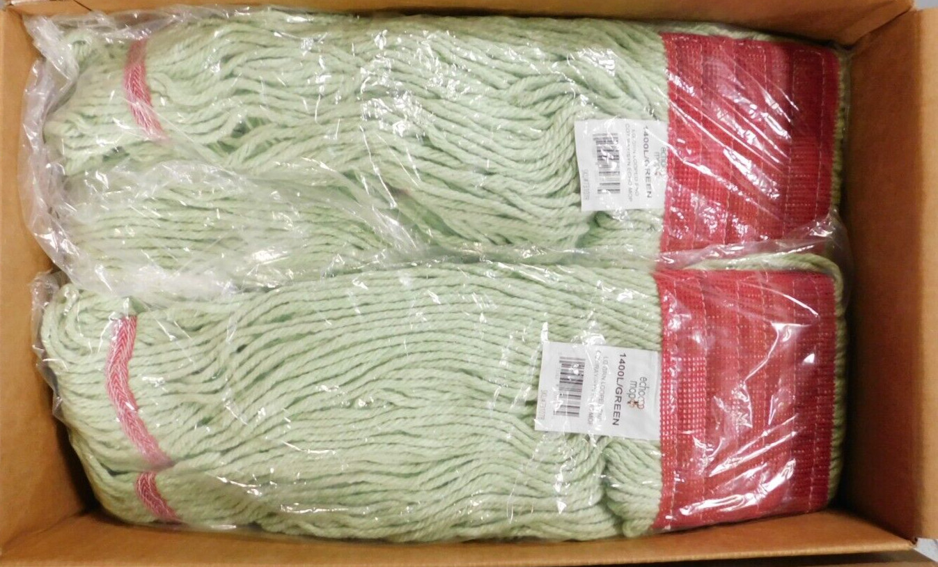 (Case of 12) O'Dell Recycled PET Mop Head 5" Headband Green 1400L/GR