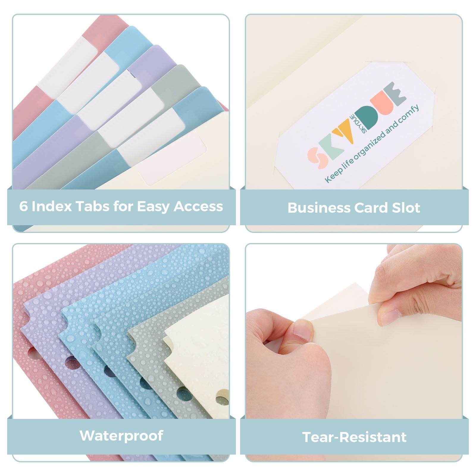 SKYDUE 6 Pack Folders Boho Pastels