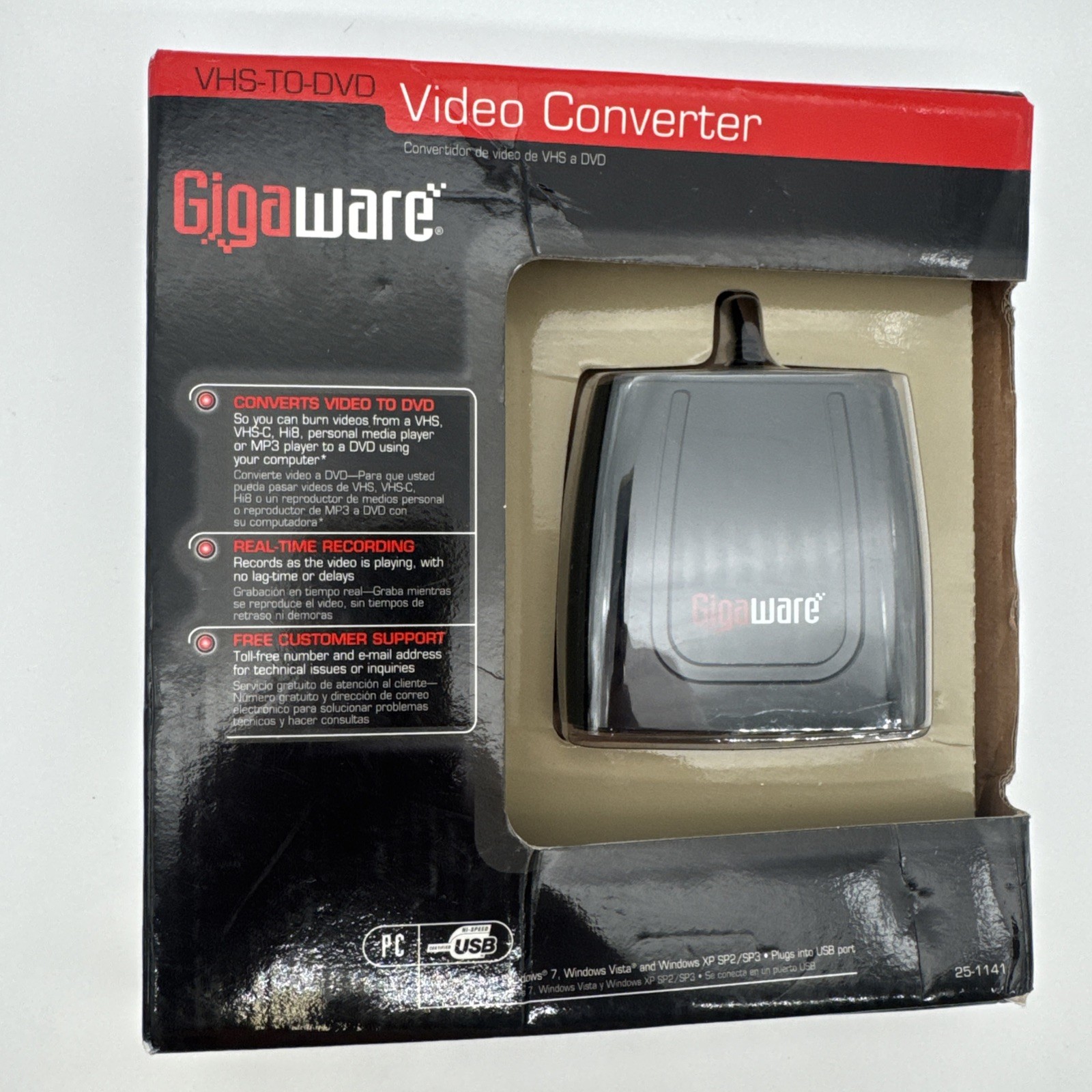 Gigaware VHS-to-DVD Converter 25-1141 -Brand New - Open Box