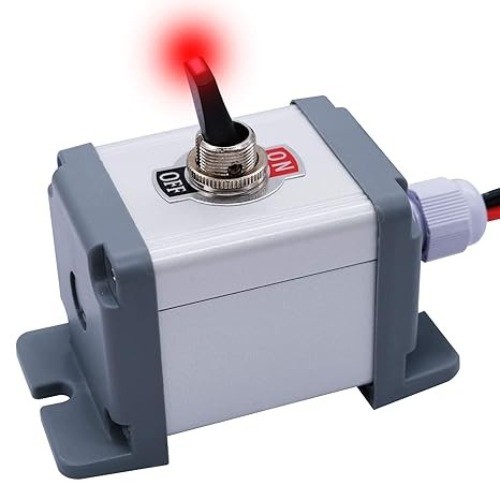 12V 30A Light Up Toggle Switch Metal Station Box with Wire, Red LED Color: Red