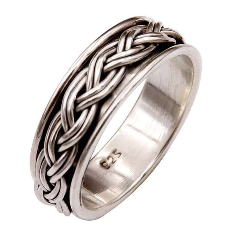 Solid 925 Silver Spinner Thumb Ring Handmade Sterling Women Ring All Size SR34
