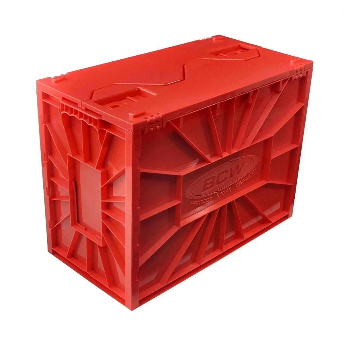 BCW RED Short Comic Book Bin Heavy Duty Stackable Plastic Box Holds 150 Bagged