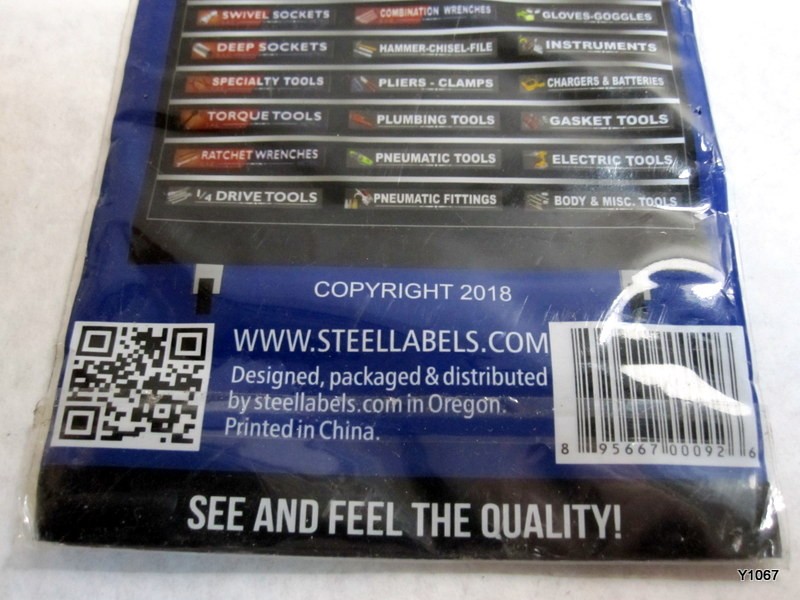 Ultimate Blue Magnetic TOOLBOX LABELS fits all tool chest & cabinets