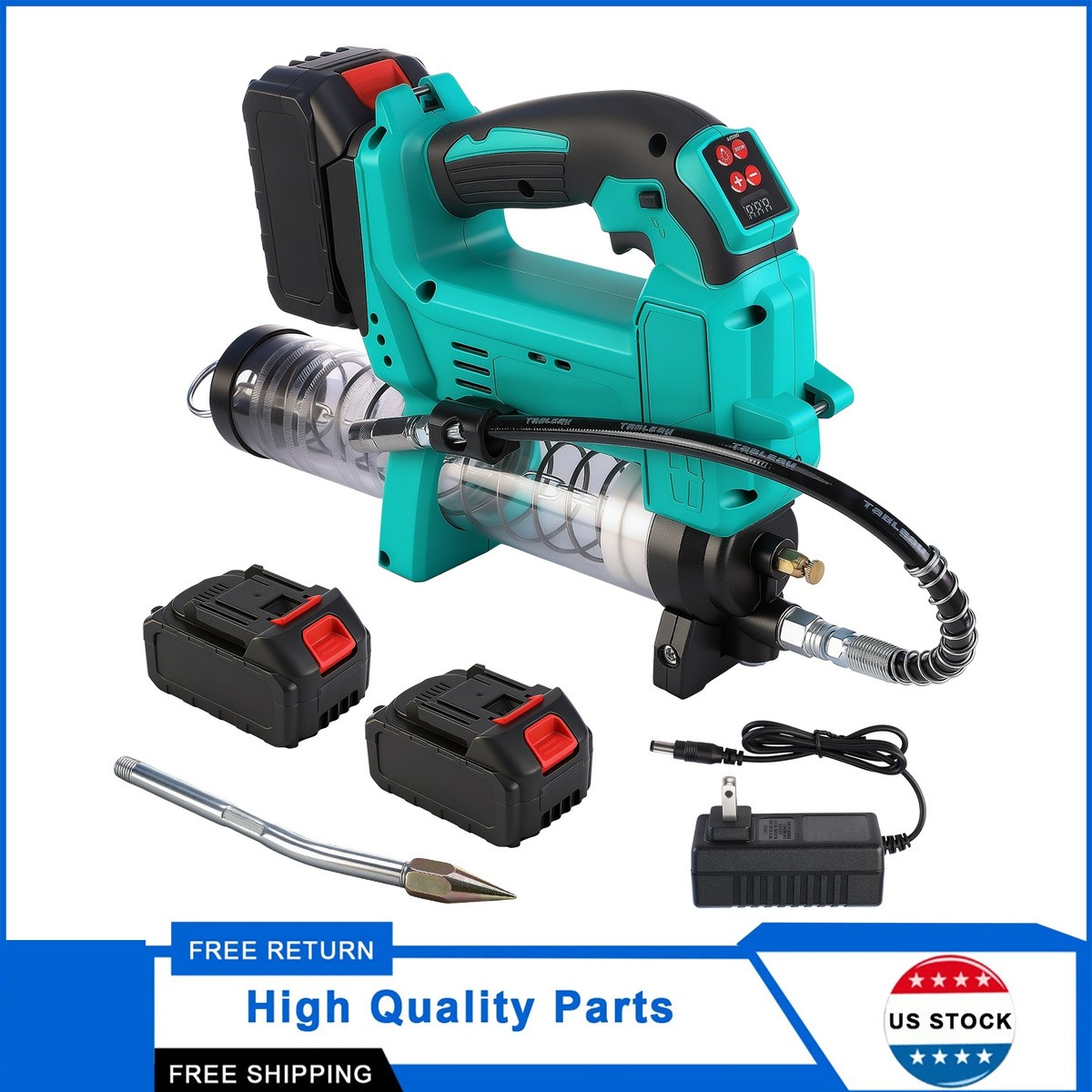 Electric Cordless Grease Gun 500ML 10,000 PSI 500ML US New 40"Hose