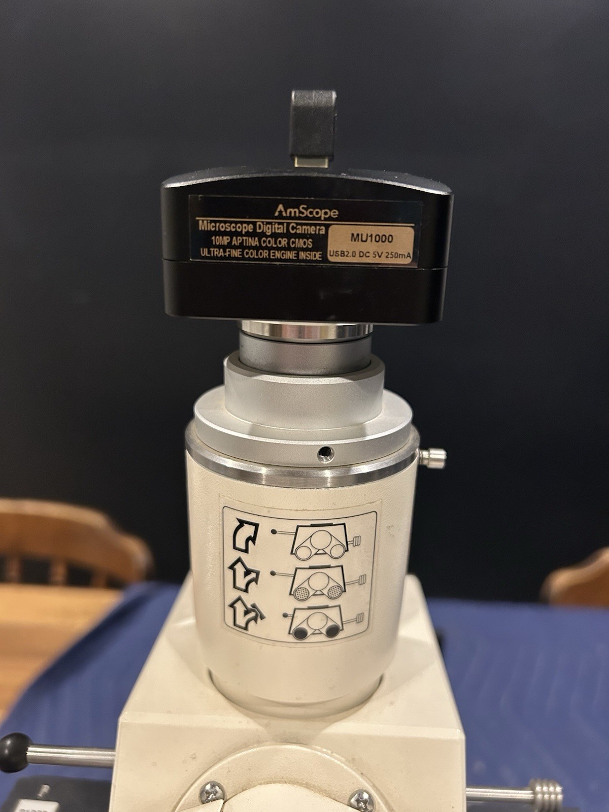 Zeiss Axioskop & AmScope MU1000 10MP USB 2.0 Microscope Digital Camera