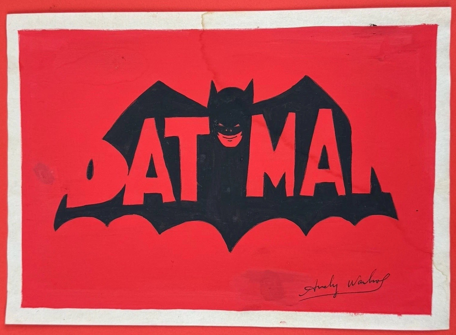 Andy Warhol (Handmade) Mixed Media on Paper Painting signed and stamped