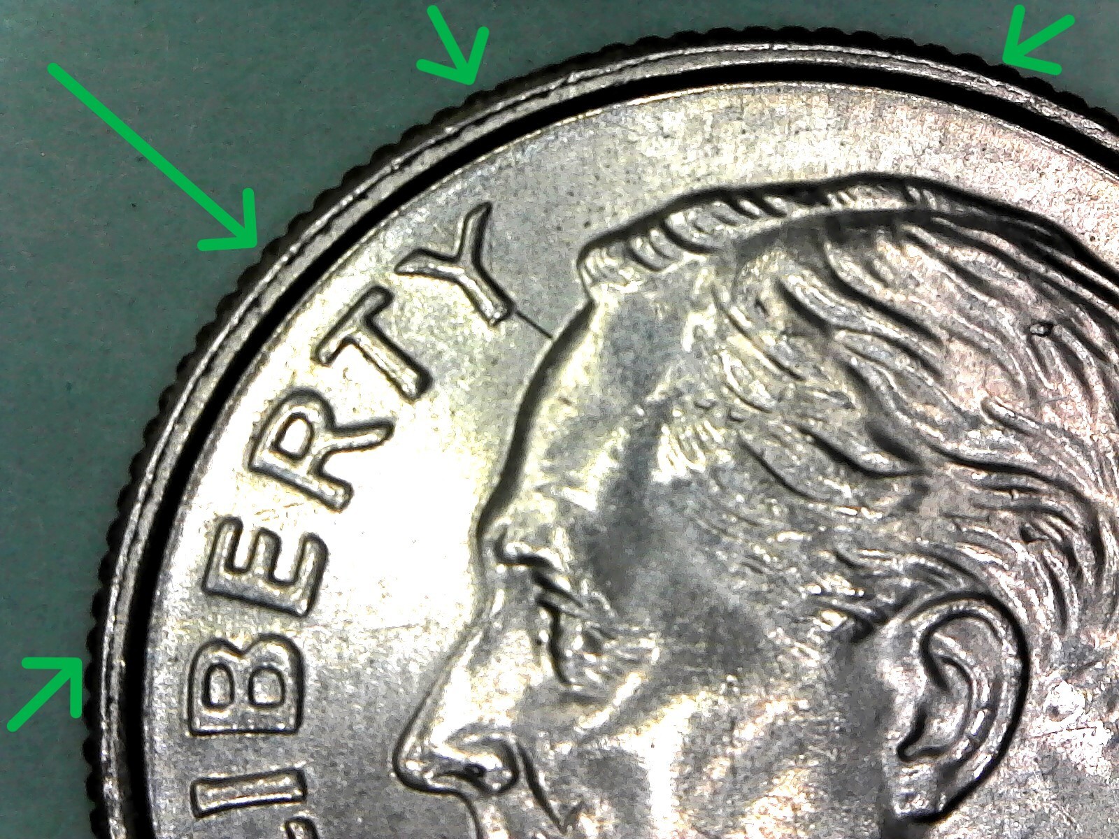 2021 Misaligned Off Center Obverse Reverse Dime