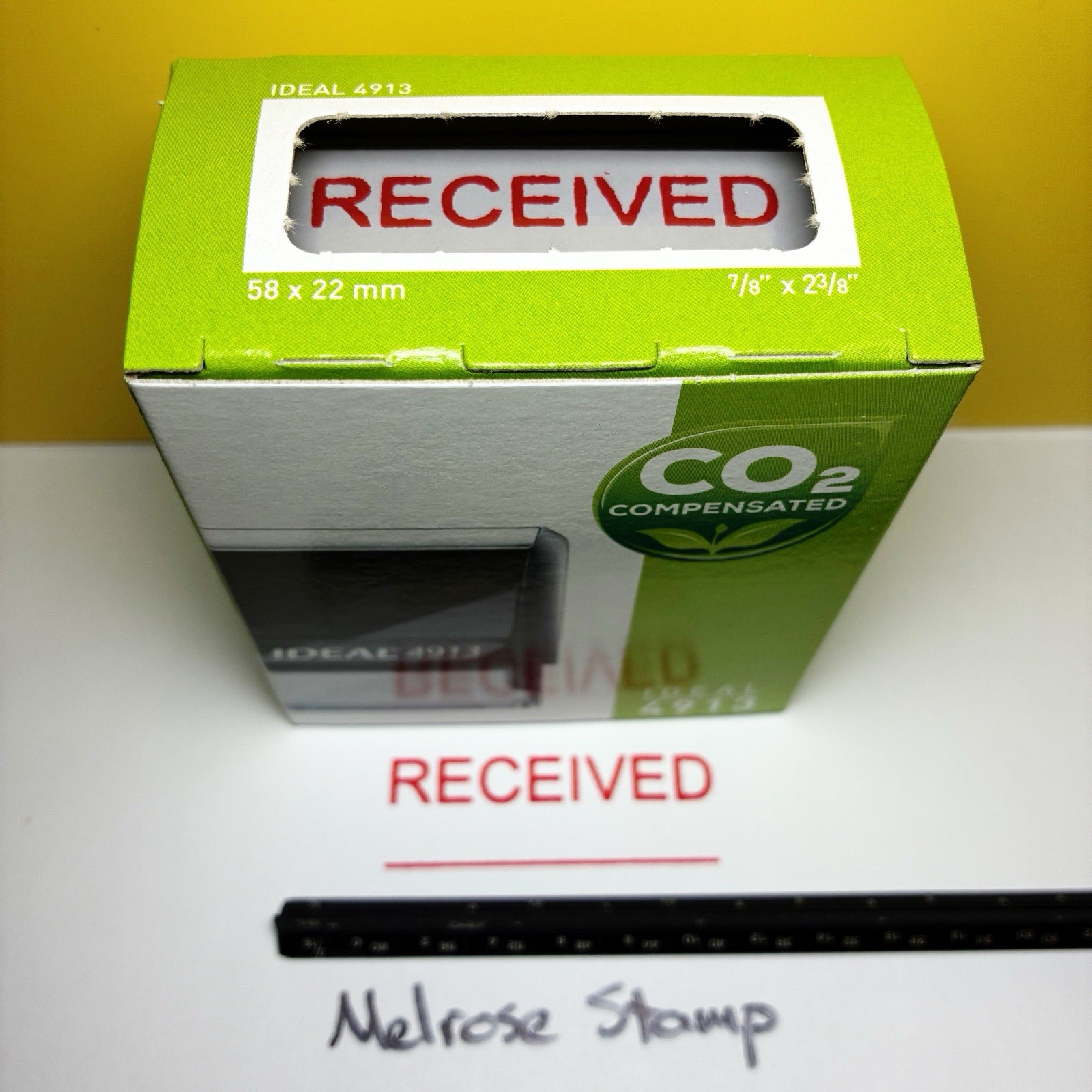 Received With Line Rubber Stamp Red Ink Self Inking Ideal 4913