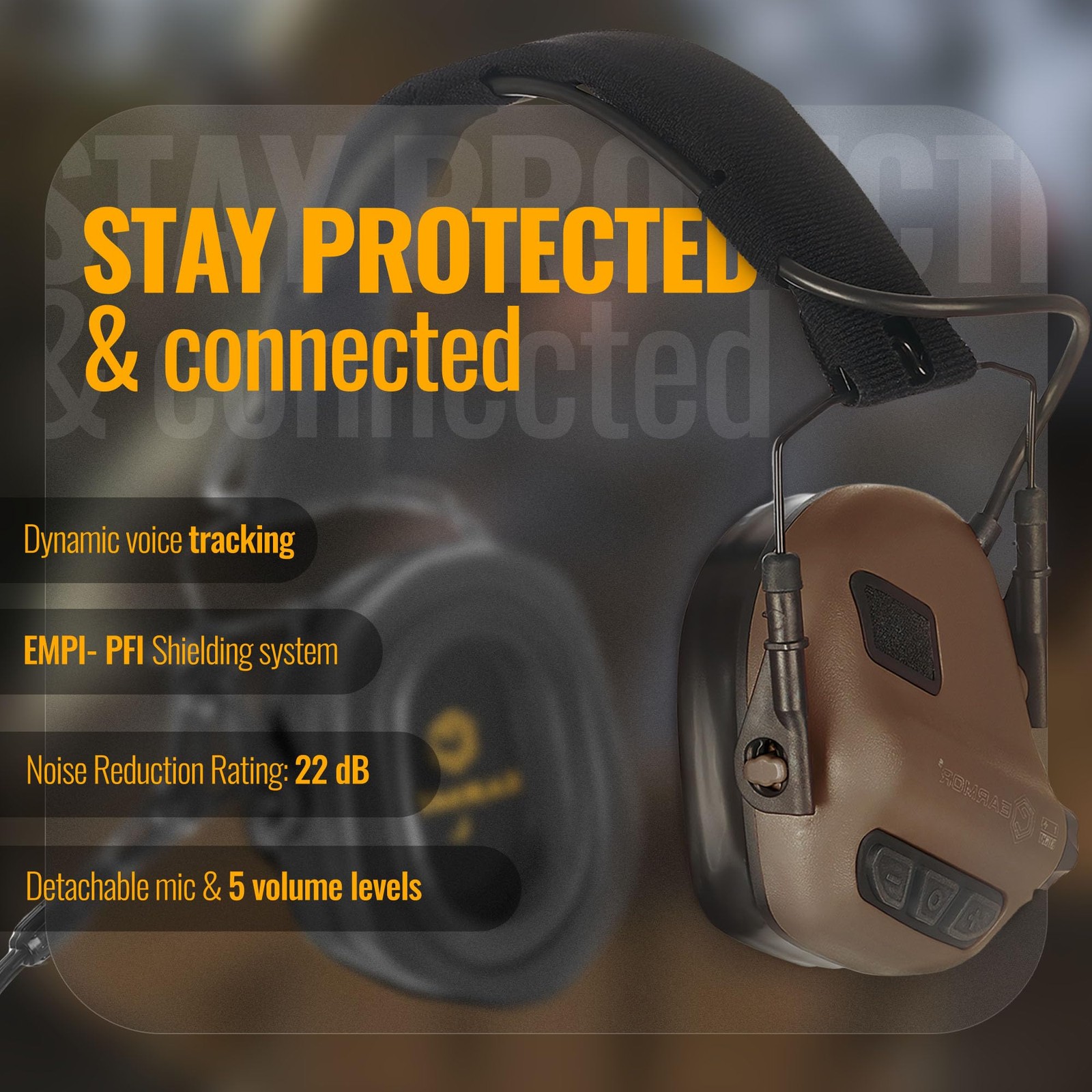 EARMOR M32 PLUS Tactical Headset for Helmet - Noise Plus, 4. Coyote