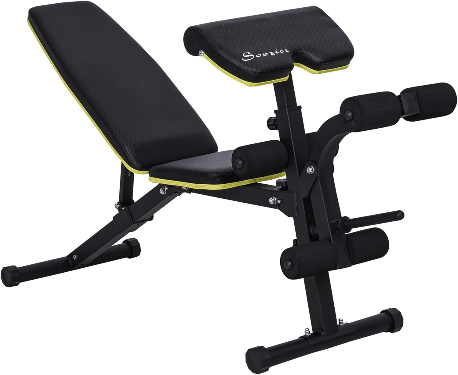 Soozier Adjustable Dumbbell Bumble Bee Yellow  Weight Bench Station for Home Gym