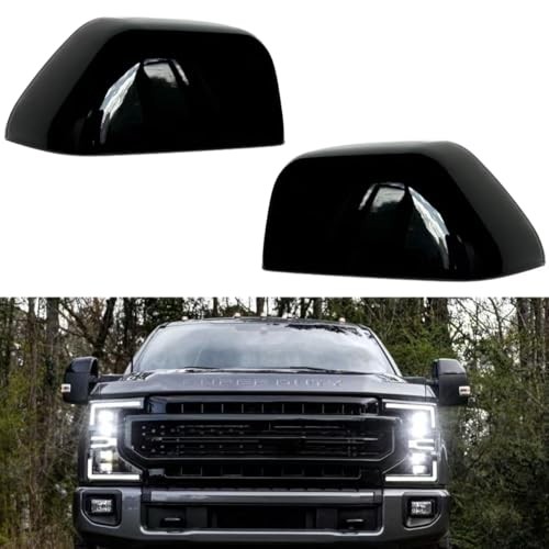 Exterior Door Top Half Tow Mirror Cap Cover for Ford Super Duty 2017-2022 BLACK