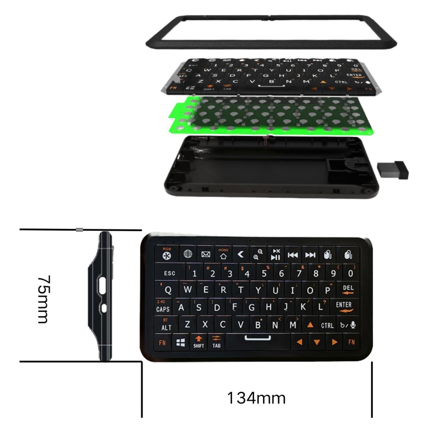 Winmax B1 Pro Mini Wireless Keyboard with Solid-State Retro Clicky Keycaps,84...