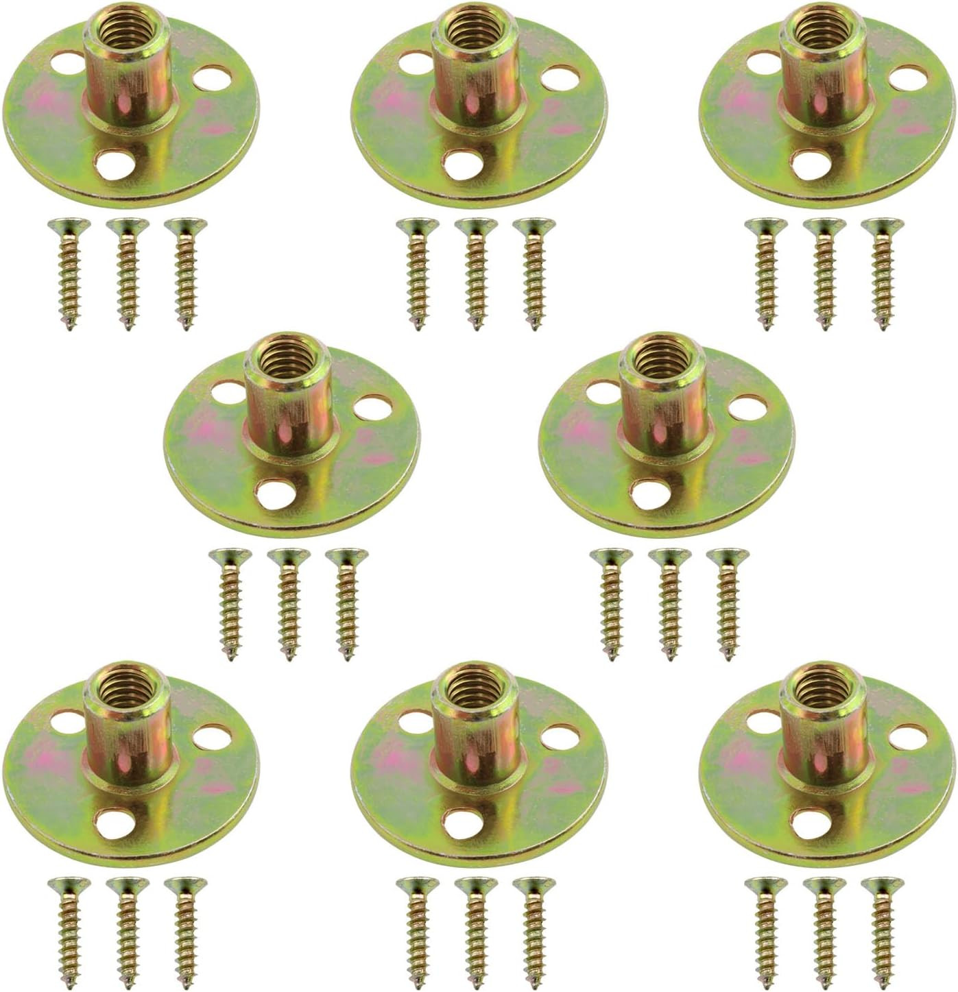 5/16 Furniture Leg Mounting Plates Three-Hole Cylindrical Plate Nuts Ideal for F