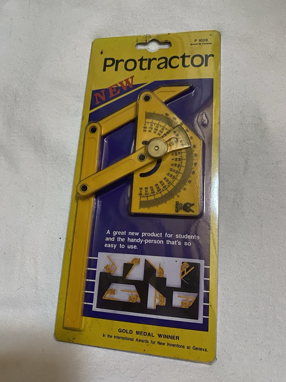 📏 Vintage P 1028 Bevel Protractor~Adjustable 0-180 Degrees/Circular Head~NOS