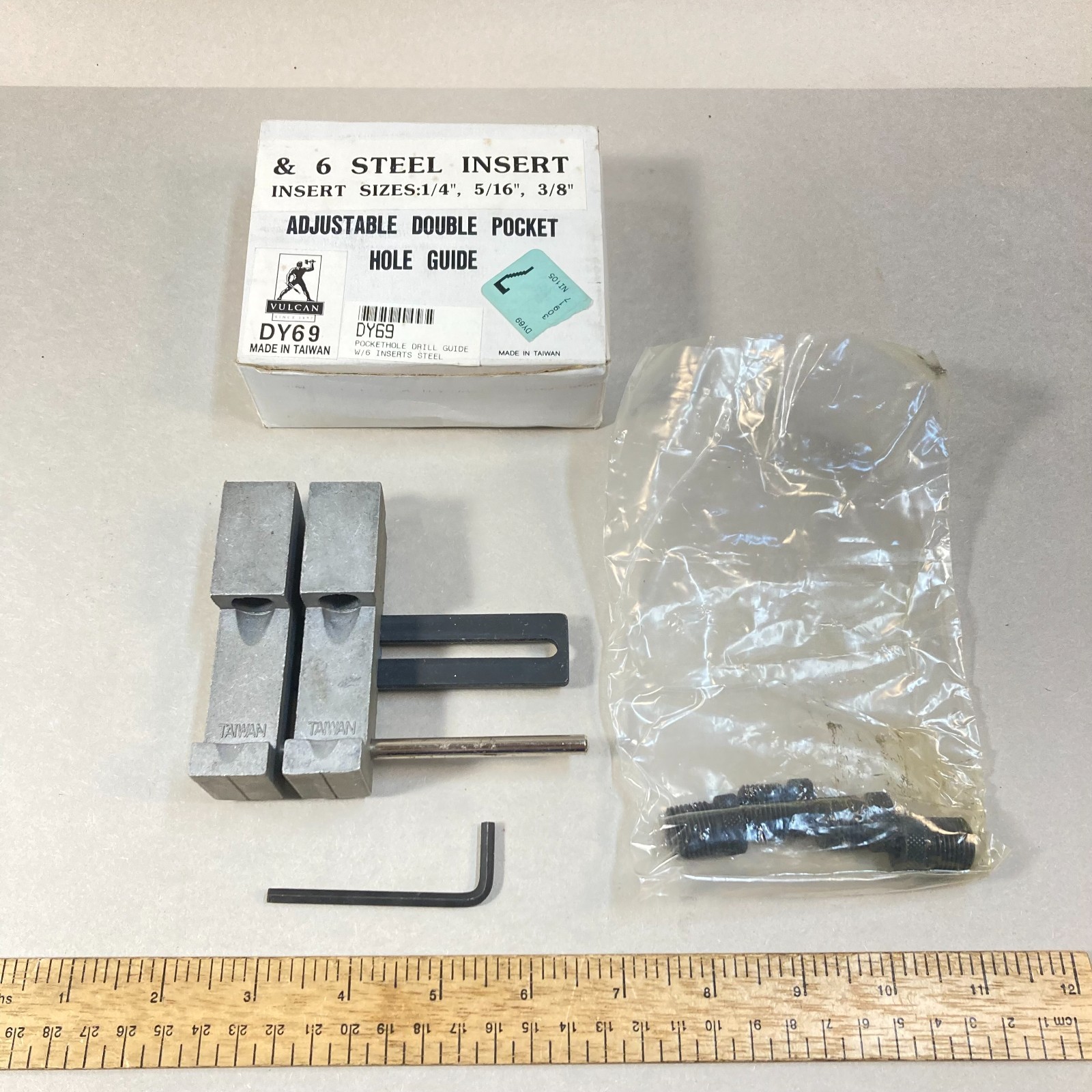Vulcan Pocket Hole Guide Double Adjustable w/ 6 Steel Inserts #DY69