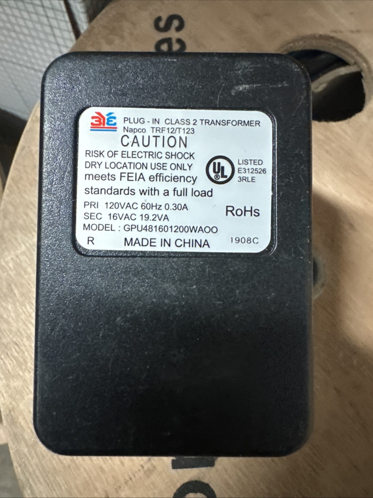 TRF12/T123 Napco Transformer 16VAC (TRF12) Made in China taken from p1632
