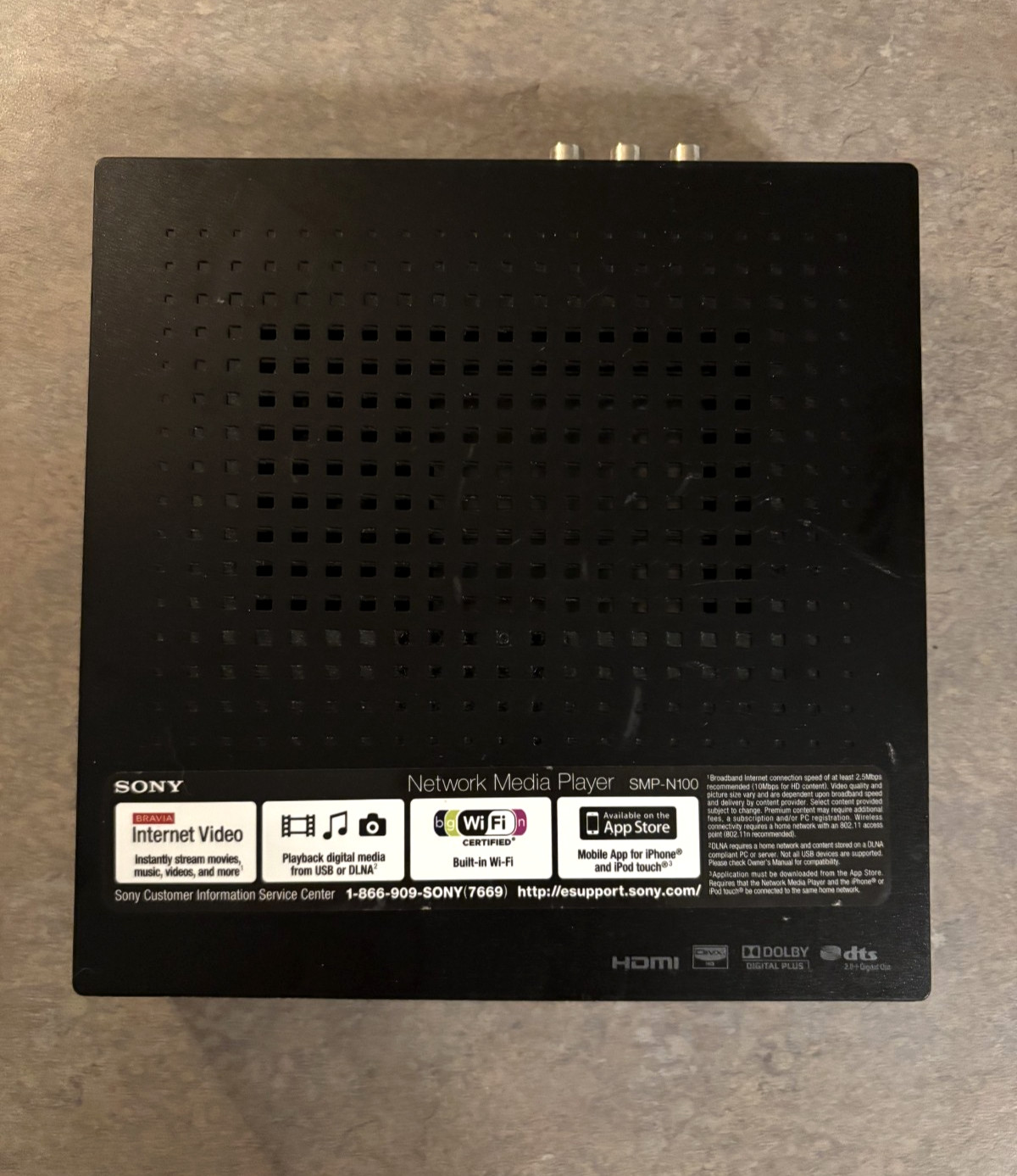 Sony SMP-N100 - Network Media Player - Wi-Fi