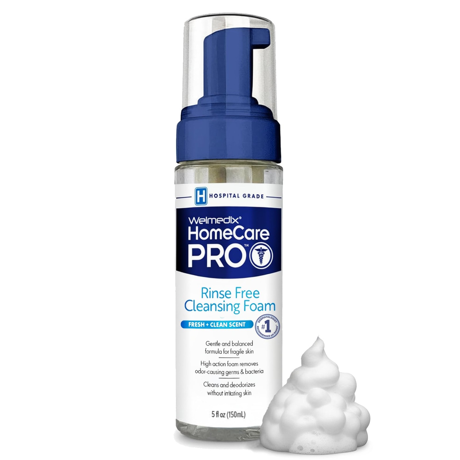 Welmedix HomeCare PRO No Rinse Body Wash Cleansing Foam, easier cleansing for