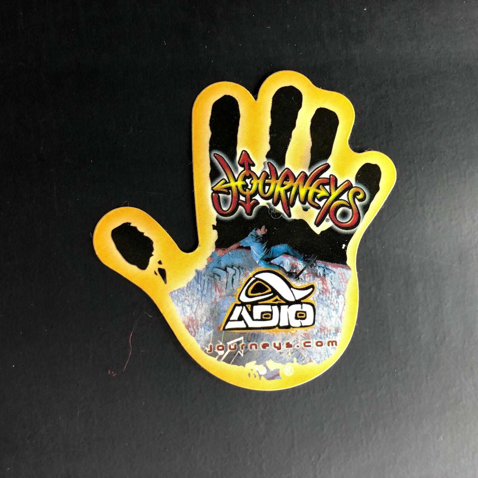 Vintage Journeys Shoe Store Decal Sticker SKATER Adio Handprint Hand Print RARE