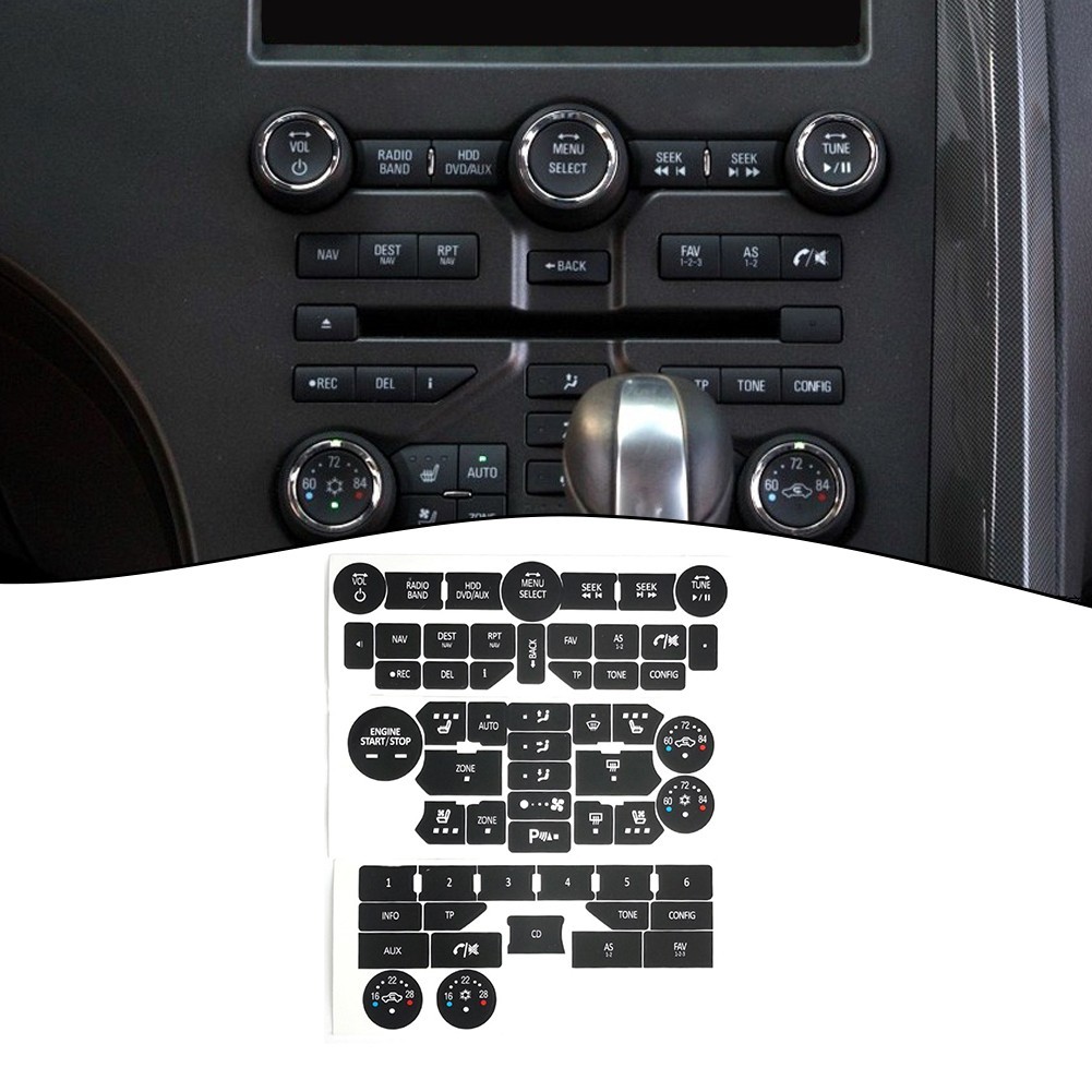 Button Repair Decals Climate Control Radio Stickers For SAAB 3rd Gen 9-5NG 9-4X