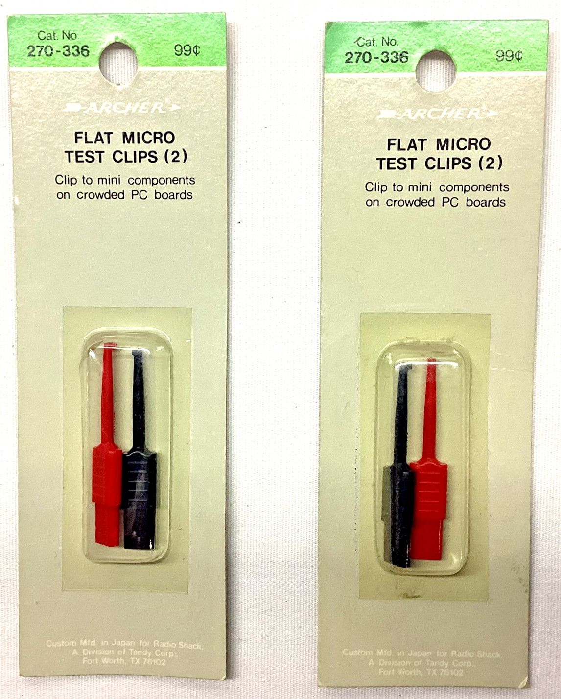 RadioShack 270-336 Flat Micro Test Clips 2 Pkgs of 2