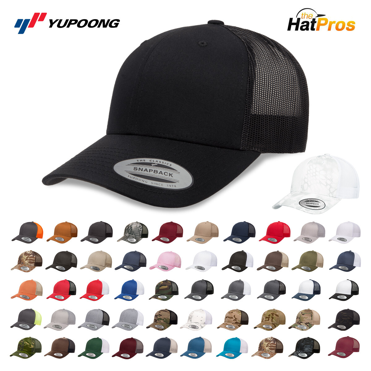 Yupoong 6606 YP Classics Retro Trucker Hat Snapback Mesh Back Blank Cap