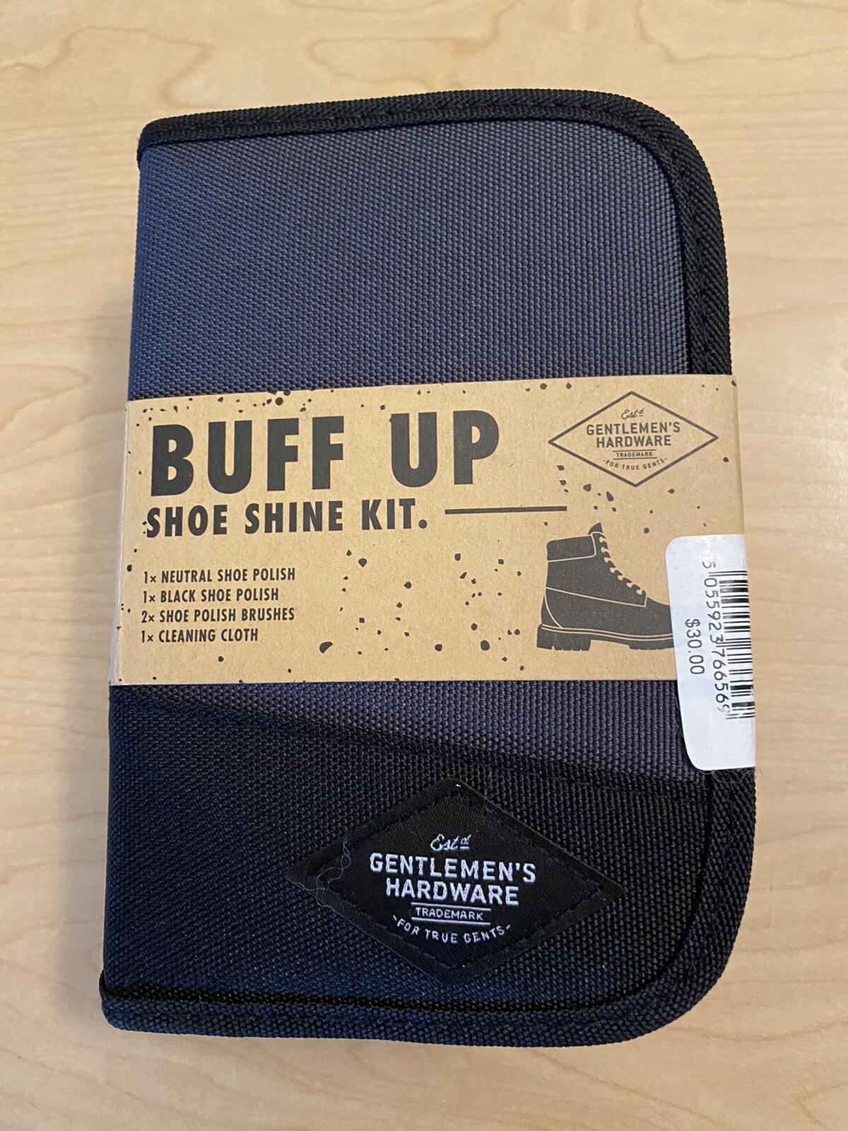 Gentlemen’s Hardware BUFF UP Shoe Shine Kit NEW Polish Brushes Travel Bag