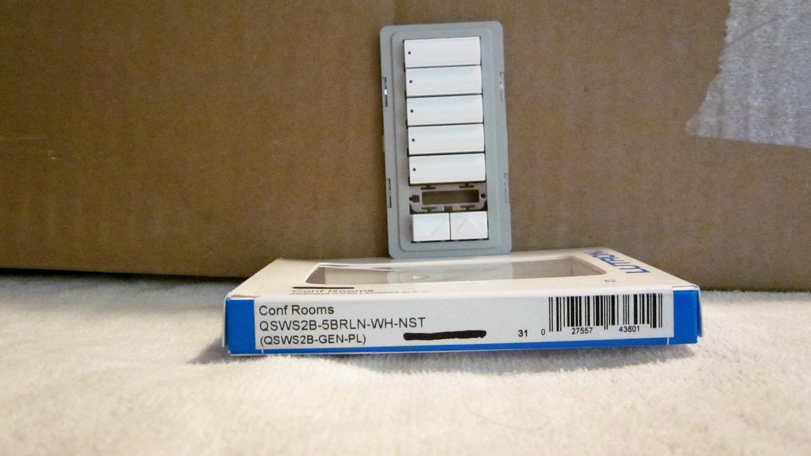 LUTRON QSWS2B-5BRLN-WH-NST 5 Button Plus Raise/Lower Keypad Switch