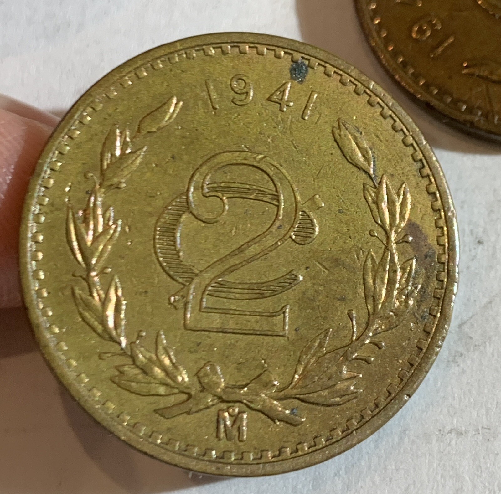 1941 Mexico 2 Centavos COPPER KM-419, CIRCULATED