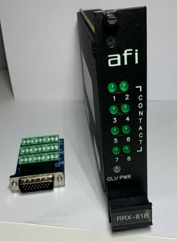 American Fibertek RRX-81B 2 Way Four Contacts Rack Card Receiver
