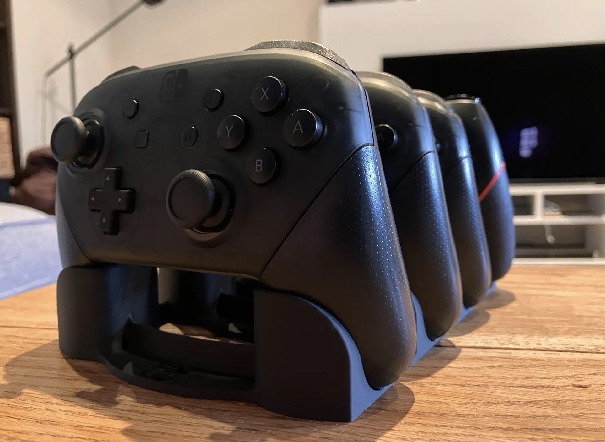 Nintendo Switch Pro Controller Stand Holder - 4 Controller Organizer Dock - Gray