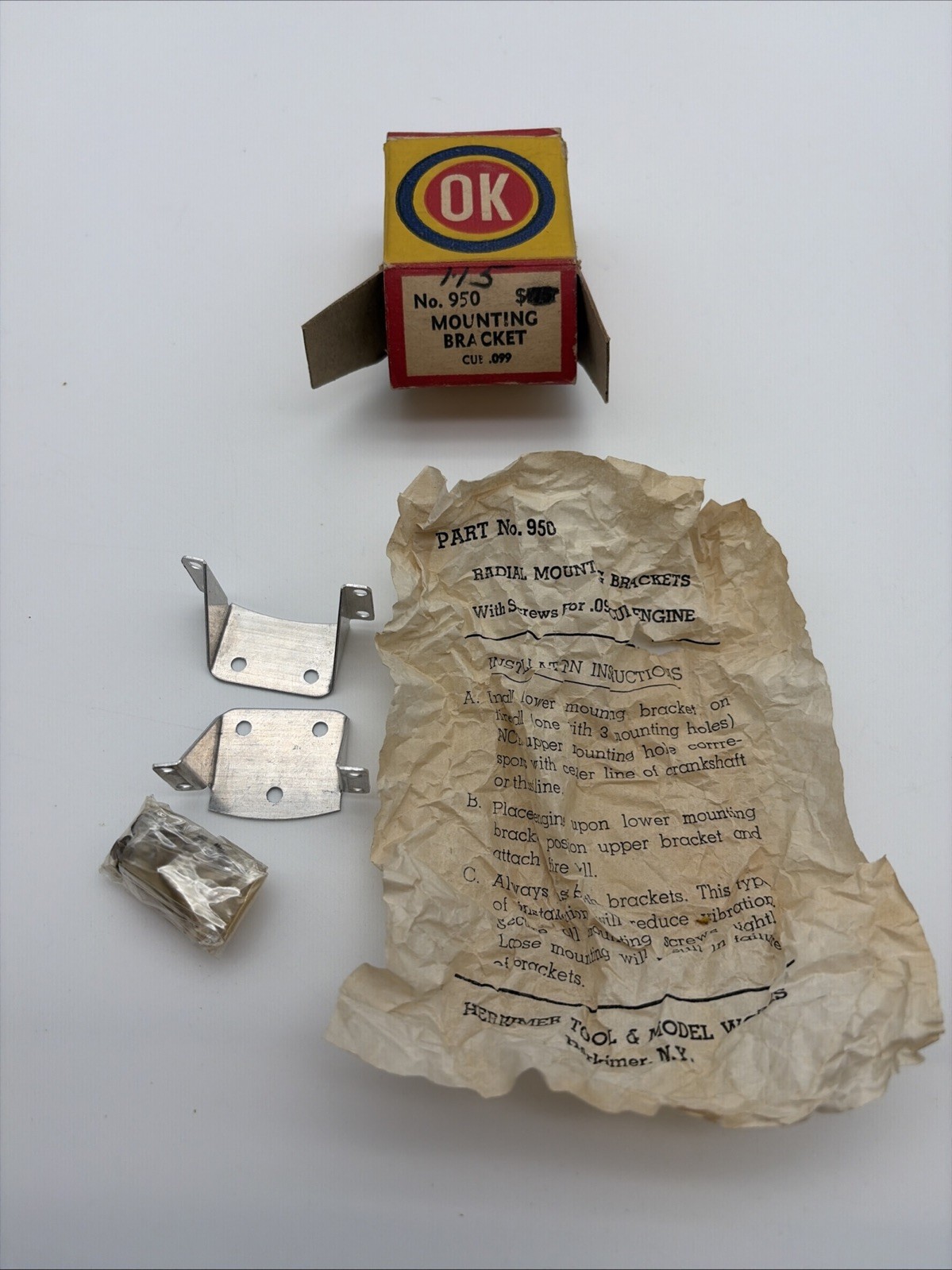 Herikmer OK #950 Mounting Bracket For Cub .099 Model Airplane B50