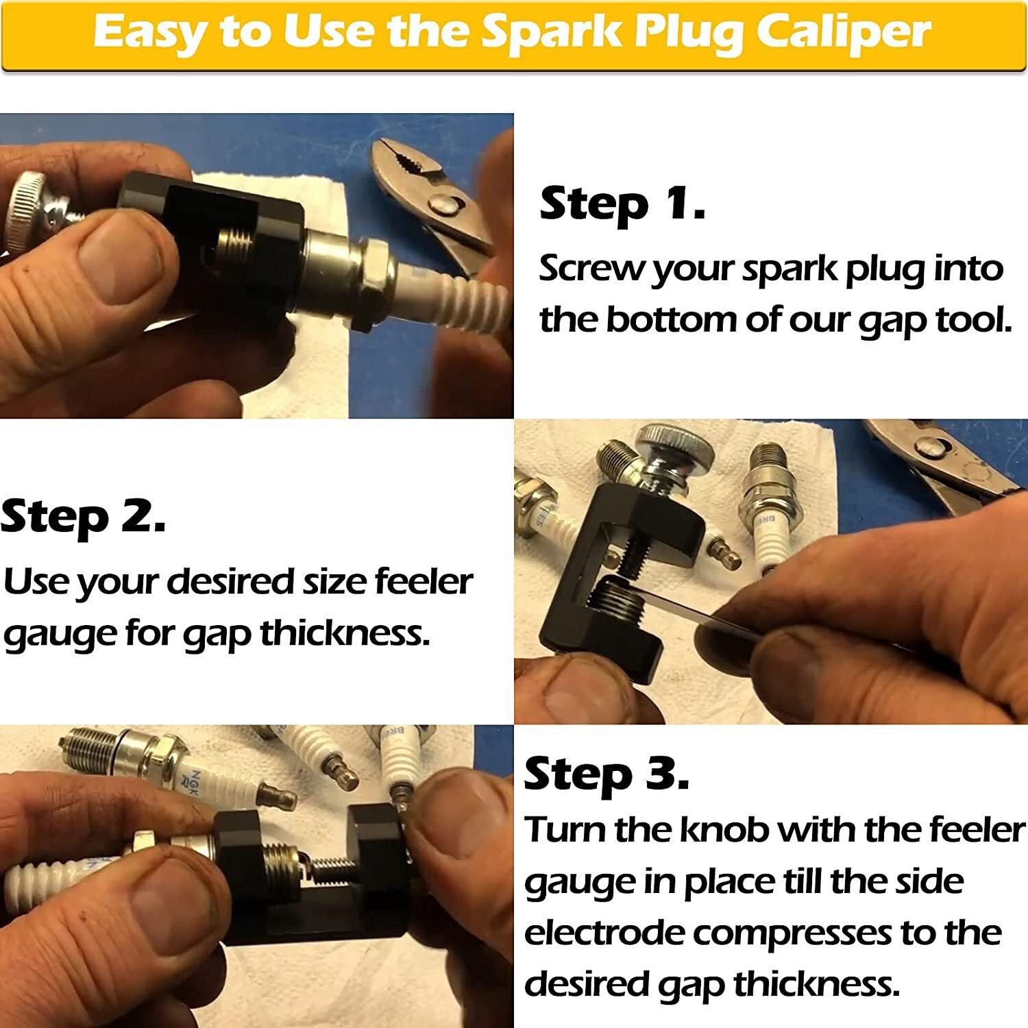 12mm & 14mm Engine Spark Plug Caliper Universal Spark Plug Gap Tool Gapper Kit