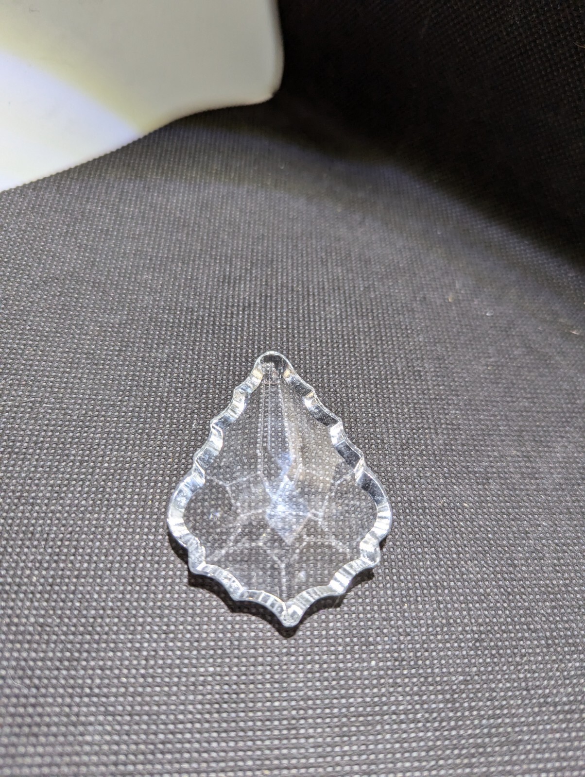 NOS FRENCH PENDALOGUE FACETED CRYSTAL CHANDELIER LAMP PART 2 1/2" ARROWHEAD LOOK