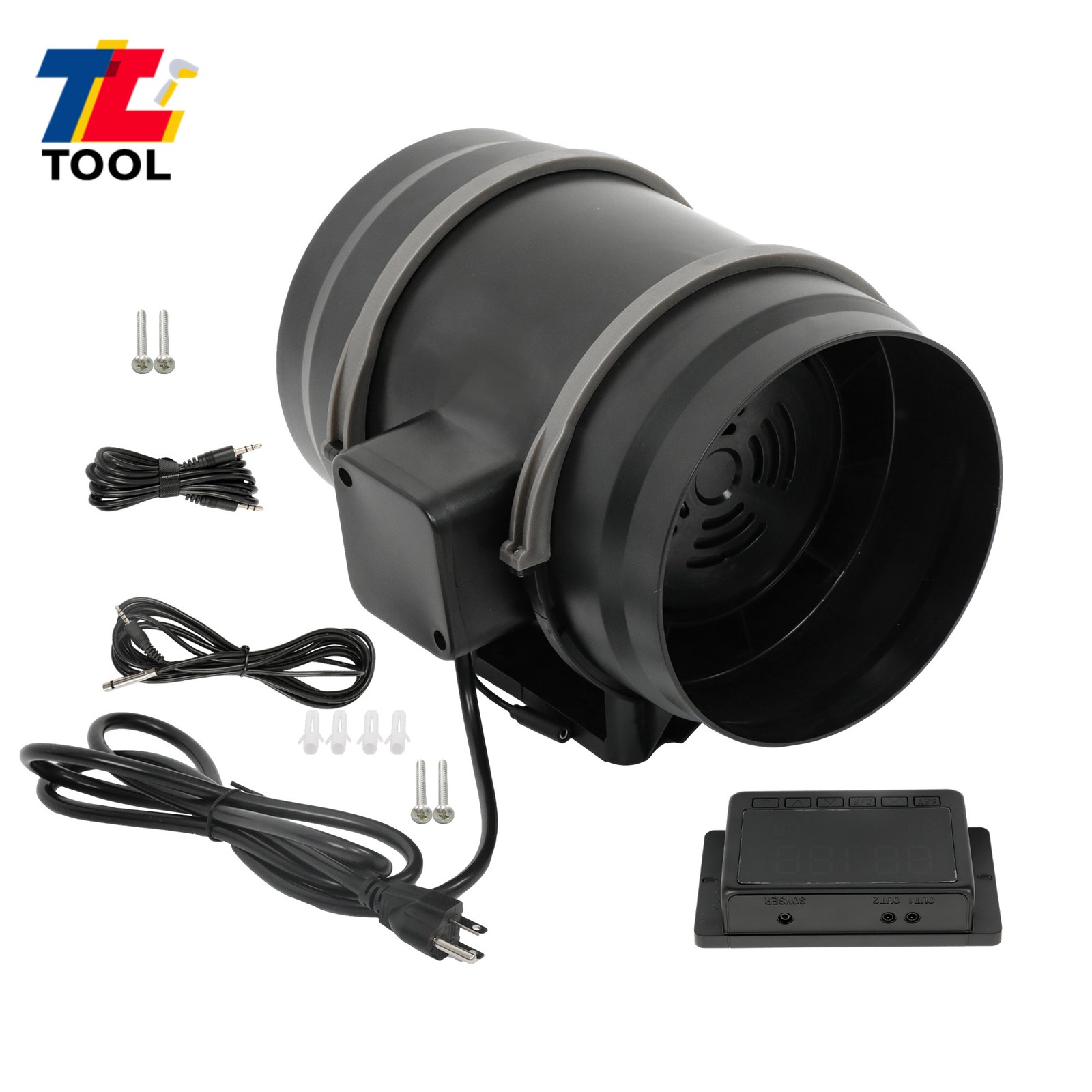 8" Inline Duct Fan 807 CFM with EC Motor & Temperature Humidity Smart Controller