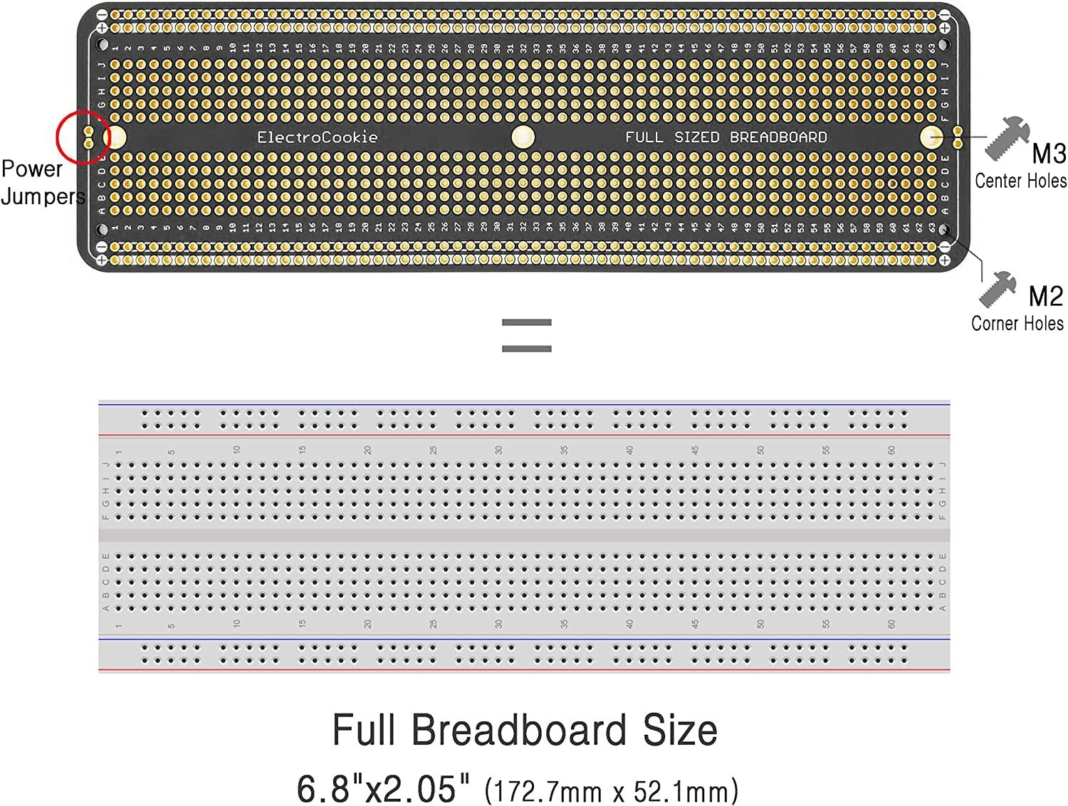 ElectroCookie Large PCB Prototype Board Kit Solderable Breadboards for Electr...