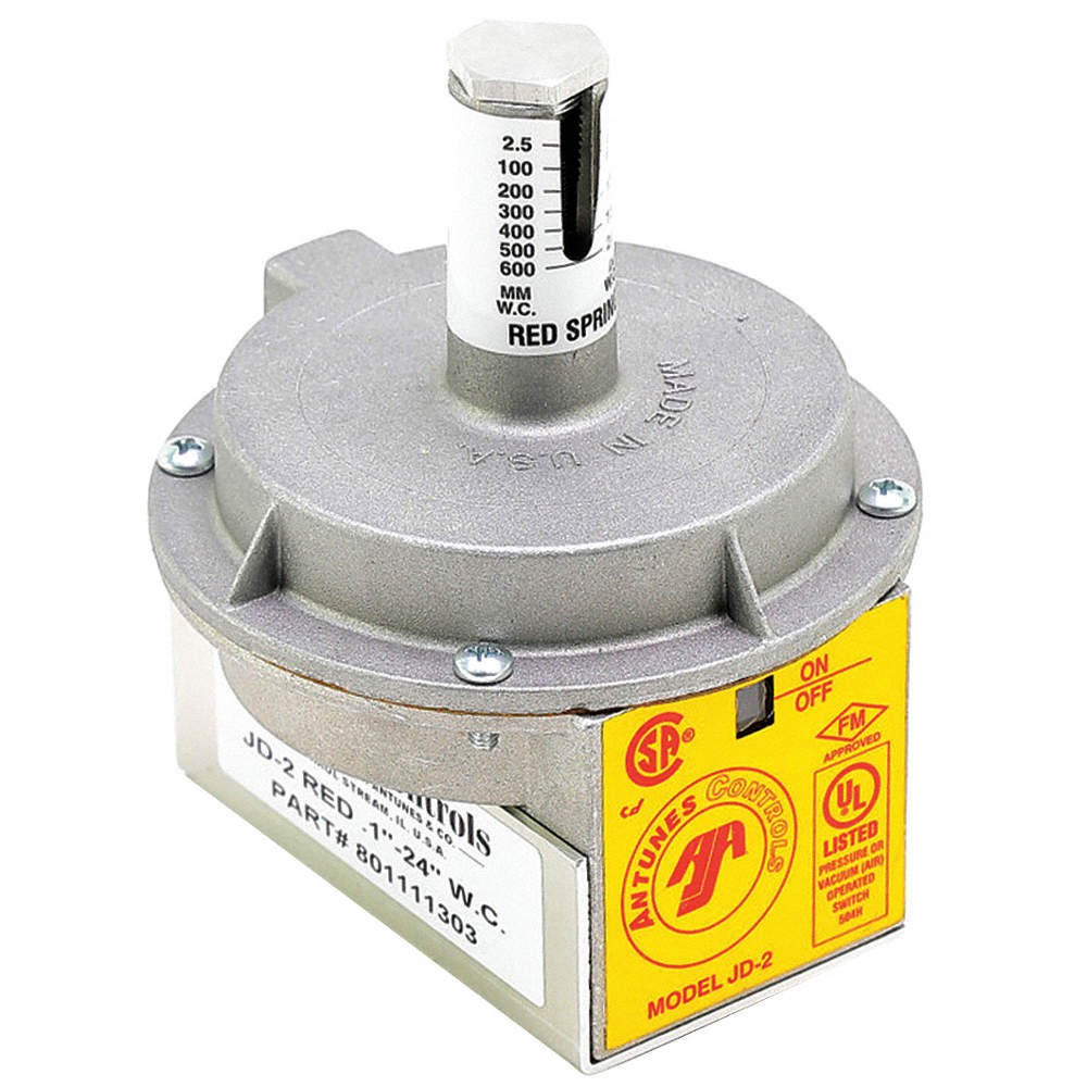 ANTUNES CONTROLS JD-2-RED Pressure Switch,0.1" to 24" 62XX96
