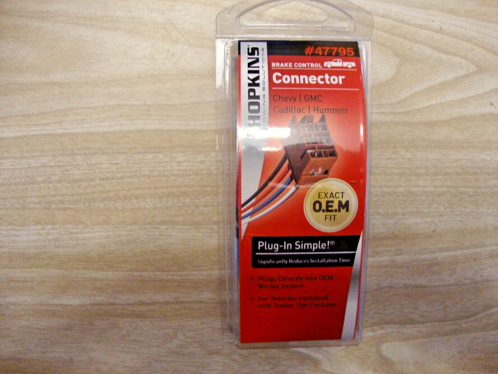 NIP HOPKINS BRAKE CONTROL CONNECTOR #47795-PLUG IN SIMPLE!-FOR CHEVY/GMC/CAD