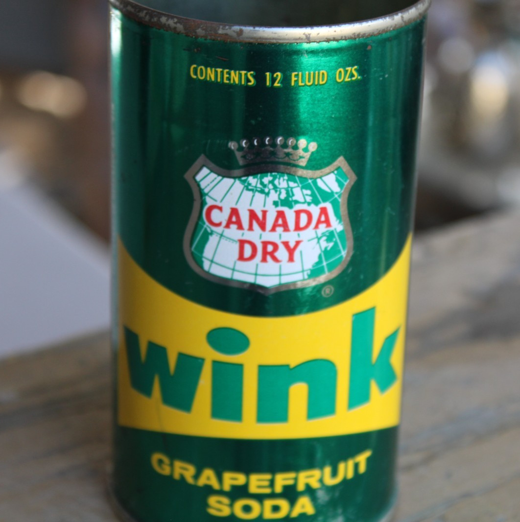 1950s era CANADA DRY WINK SODA Old 12 oz. Flat Top Soda Pop Can