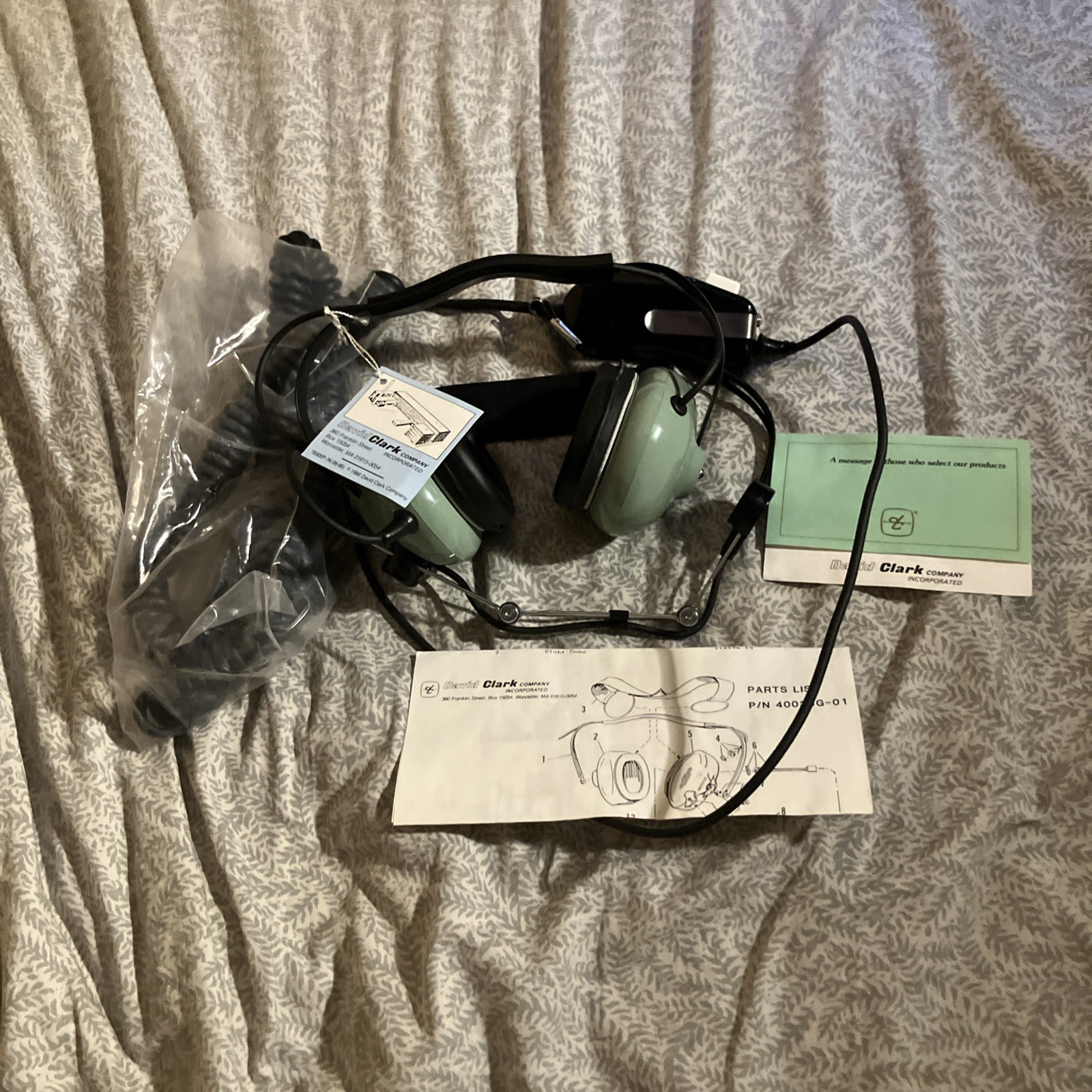 David Clark Aviation Headset W/ Mic Aviation Pilot Headset