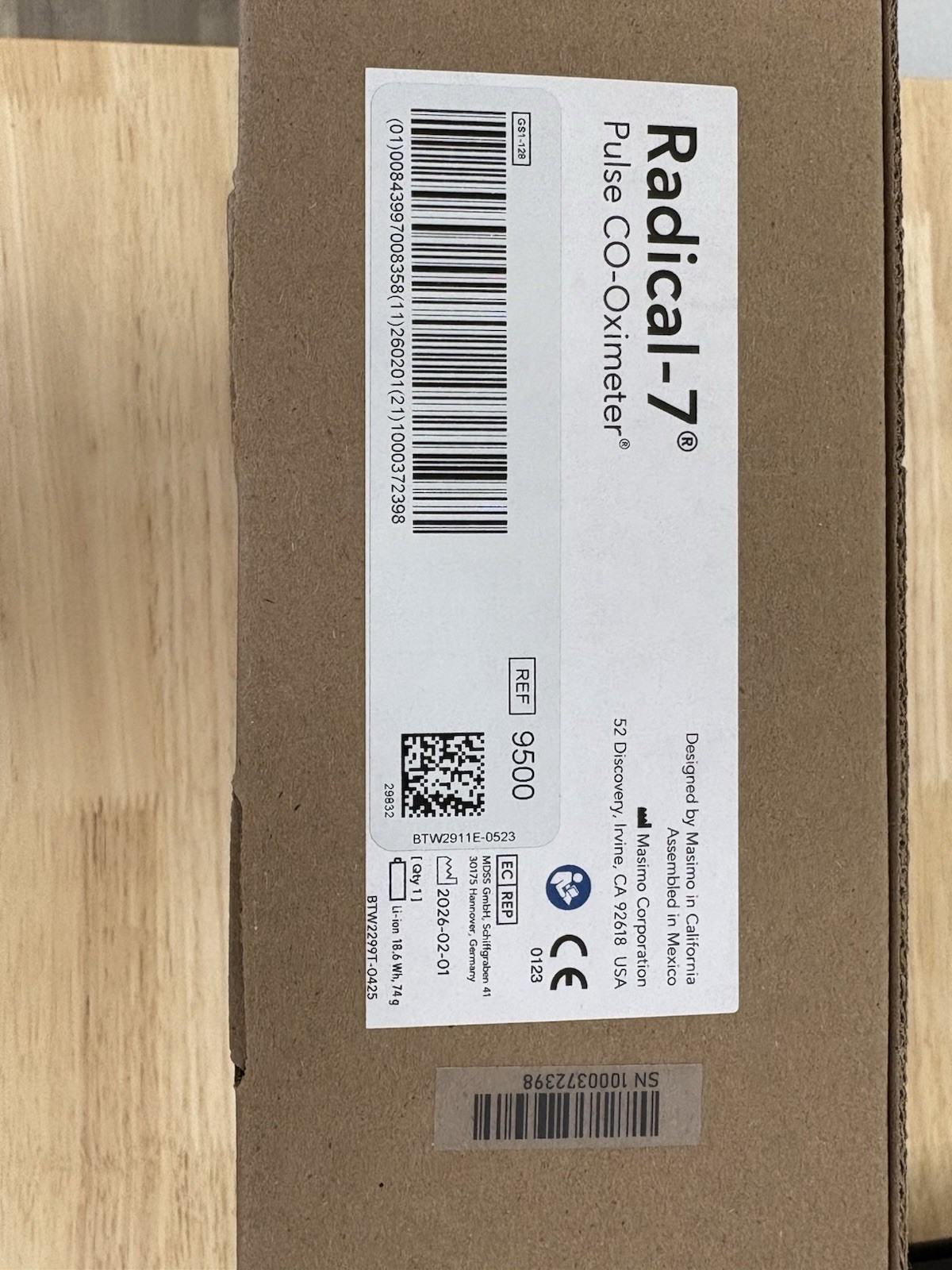 Masimo Radical 7 Pulse Oximeter New In Box With Cable 2056