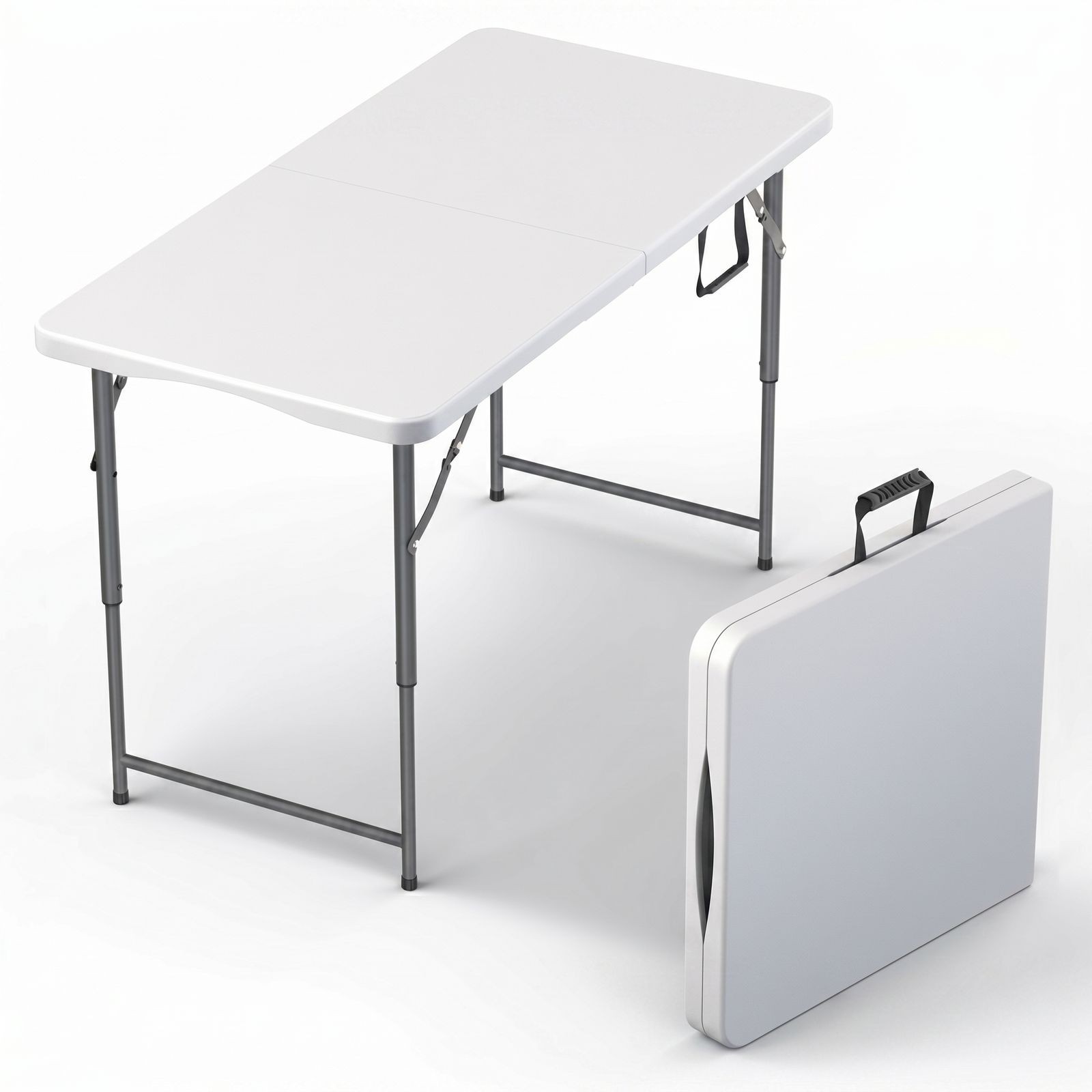 Used 4-Ft Plastic Folding Table - Ideal for Indoor/Outdoor Dining & Party Use