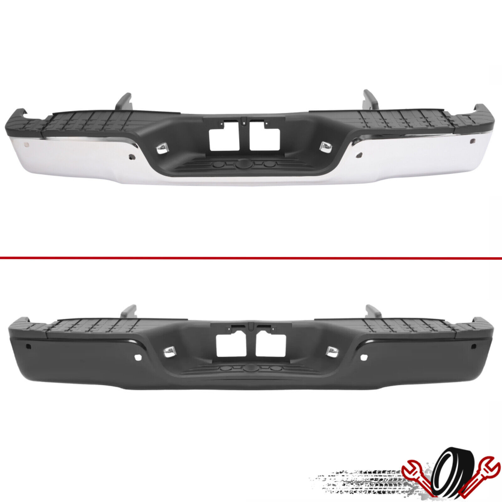 Chrome/ Black Rear Step Bumper Assembly For Toyota Tundra 2007-2021 2014