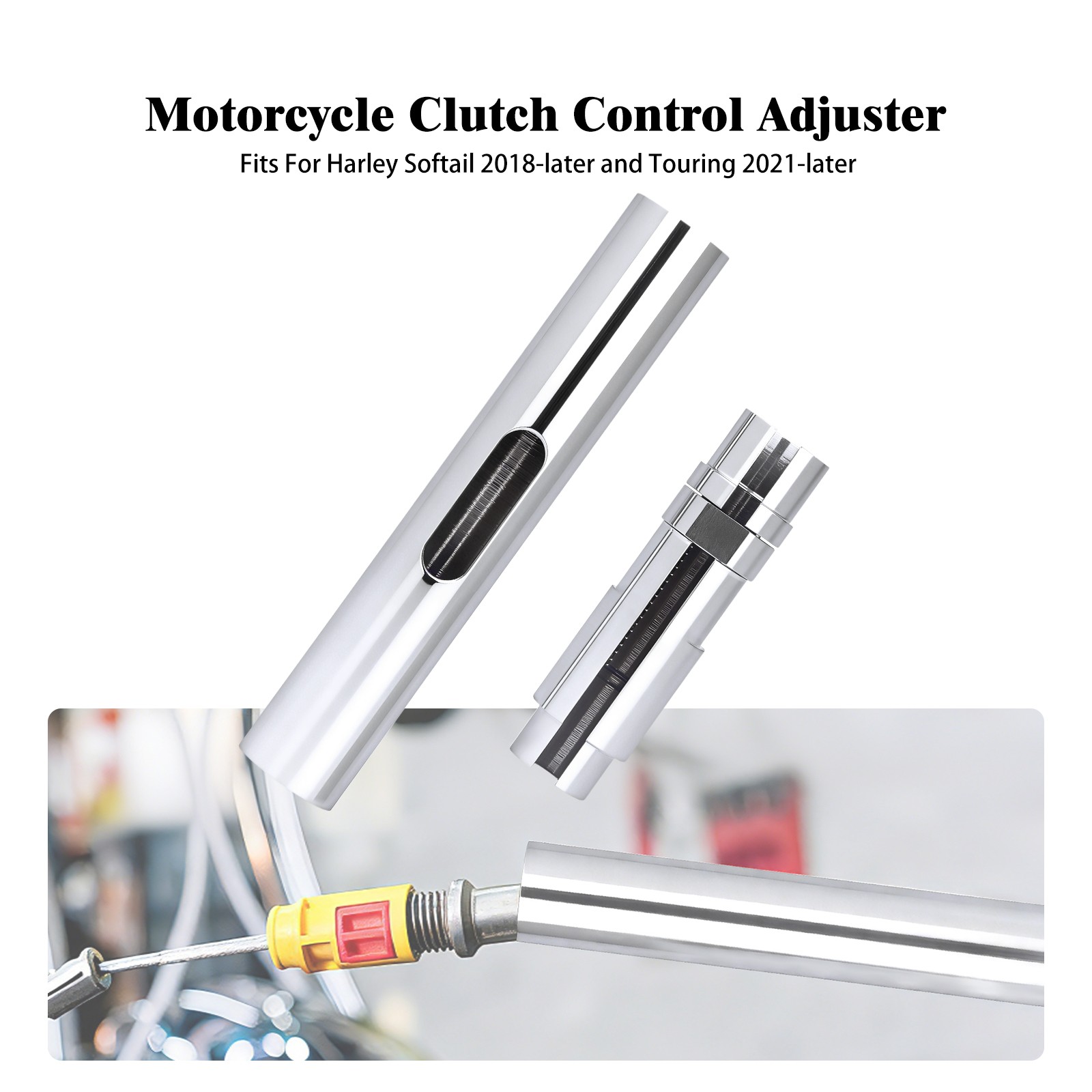 Clutch Control Adjuster Chrome For Harley  Softail FXSB FXBB FLFBS 18 Touring 21