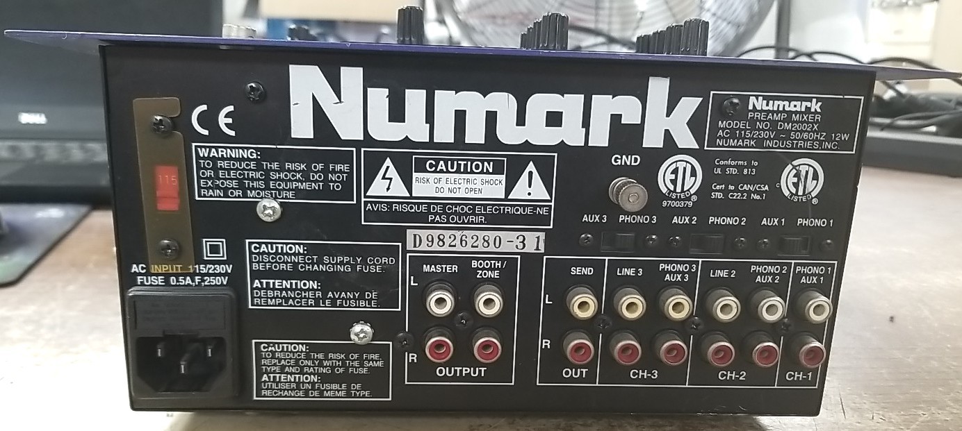 NUMARK DM 2002X Pro Master Mix DJ Mixer 3 Channels. *READ⬇️*
