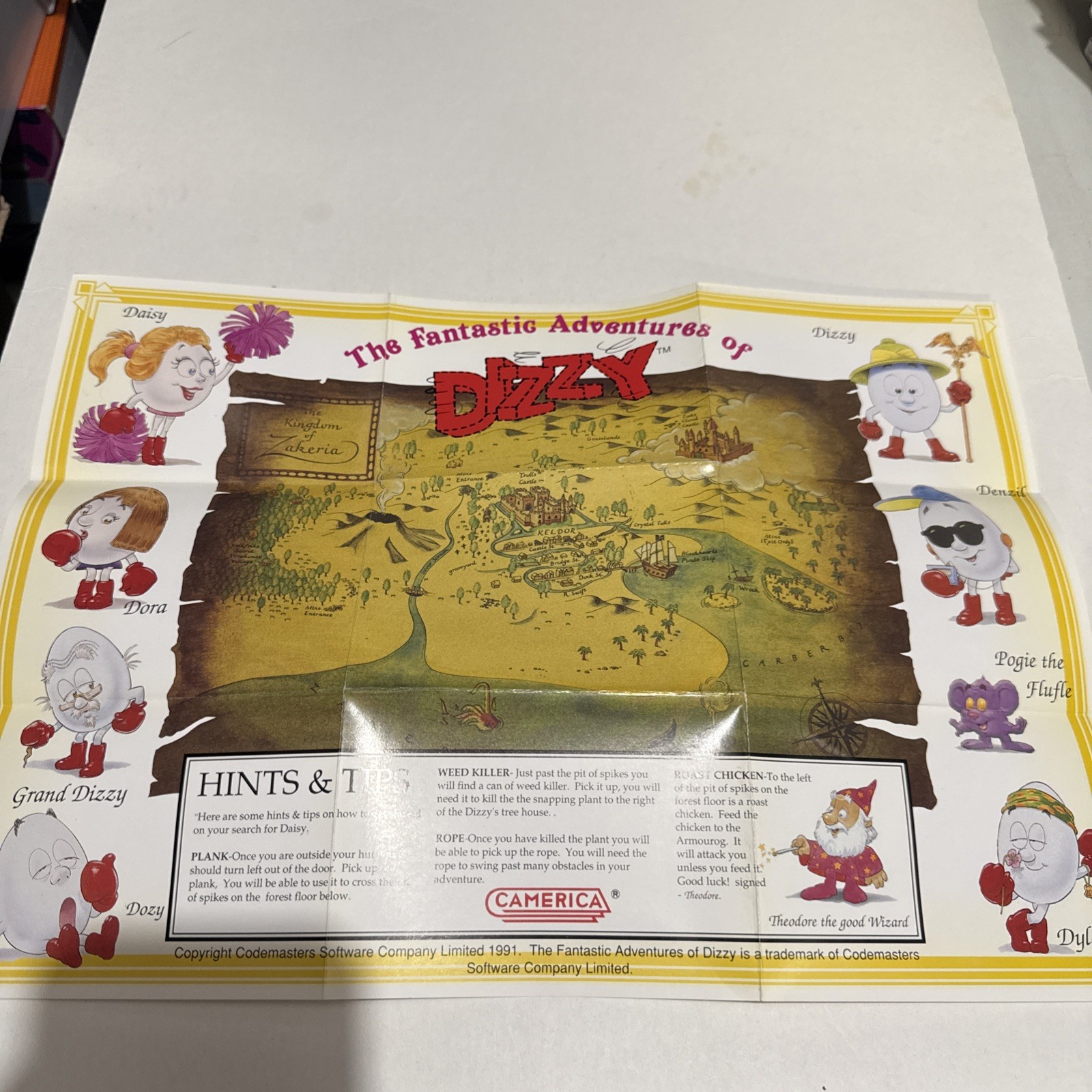 The Fantastic Adventures of Dizzy NES (Nintendo, 1992) MAP ONLY