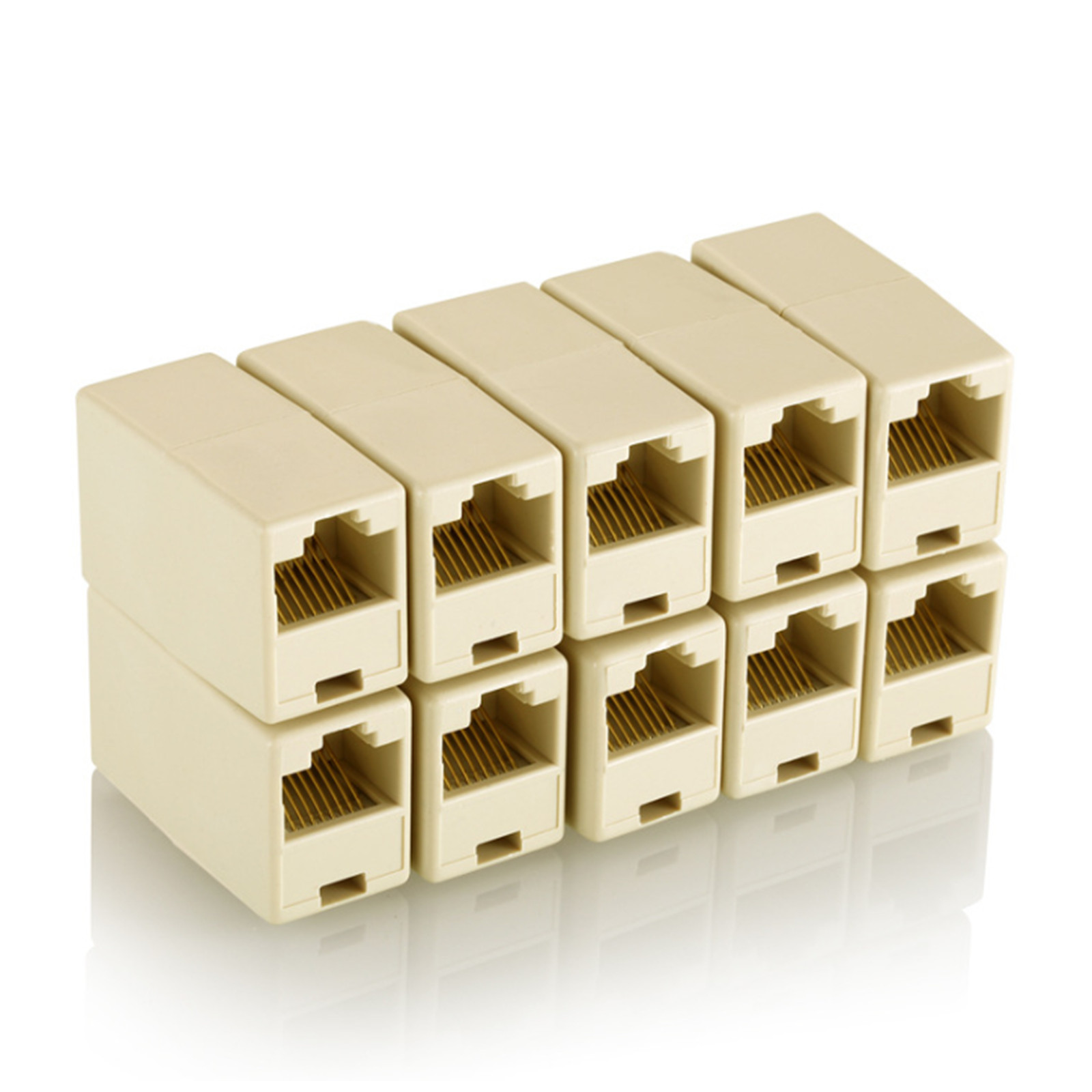 20Pcs Ethernet Cable Internet Cat5e Network RJ45 Coupler Jointer Connector Plug
