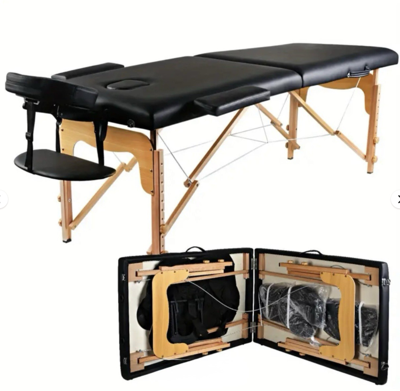 Portable Massage Bed - Folding Adjustable Height SPA Table Therapist - 2 Fold