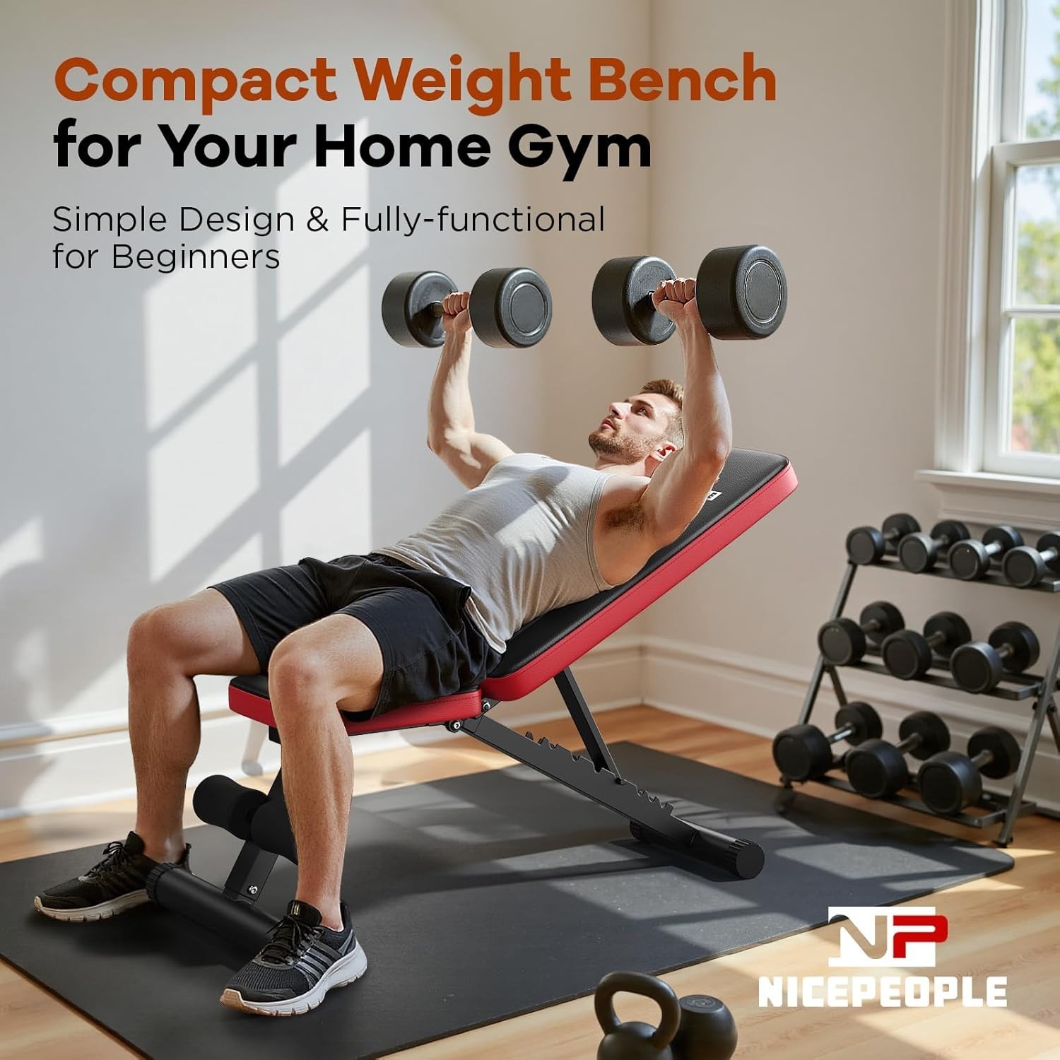 Adjustable Weight Bench for Home Gym, 660LBS Capacity Workout Bench with 8 Backr